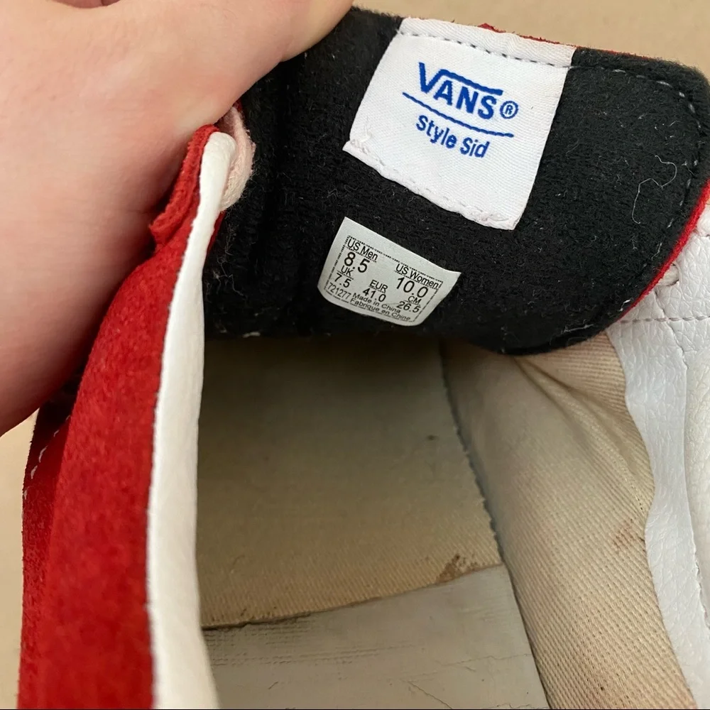 VANS STYLE SID SNEAKERS SUEDE LEATHER SLIPONS UNISEX - Picture 3 of 5